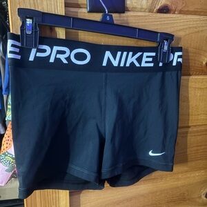 Nike Pro Black Shorts with White Logo